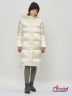 KIWILAND Пуховик для девочки белый детский зимний тёплый с боковыми молниями D23614