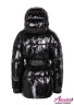 Брендовый зимний пуховик куртка с капюшоном NAUMI 746 Q Black - Черный под пояс