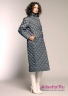 Пальто пуховое Miss NAUMI 18 W 123 00 31 Antacid – Серый ​полуприталенного силуэта. Ромбовидная стежка, рубашечная пройма рукава, карманы боковые с листочкой. Вид сбоку