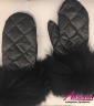 Зимние теплые рукавички на натуральном пуху с мехом енота NAUMI 18 W 311 02 Black – Черный