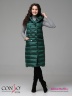 Эффектное пуховое пальто-трансформер Conso WL 180522 - taiga – ультрамарин зеленый​. Модель свободного силуэта длиной ниже колена. Фото 2