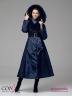 Эффектное женское пальто макси-длины Conso WLF 180535 - oxford – сапфировый. Расклешенная модель с потайной застежкой на кнопках. Фото 3