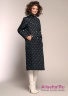 Пальто пуховое Miss NAUMI 18 W 123 00 31 Black – Черный​полуприталенного силуэта. Ромбовидная стежка, рубашечная пройма рукава, карманы боковые с листочкой. Вид сбоку