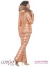 Пуховый костюм из двух предметов Conso WSFP170553 - rose gold – розовое золото​. Женственный пуховик с комбинированной строчкой приталенного силуэта. Фото 5