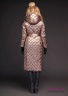 Женское зимнее пуховое пальто прямого силуэта, с капюшоном, меховым воротником и поясом в комплекте NAUMI 18 W 710 02 33 Gold Rose – Розовое золото со съемным капюшоном