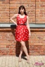 Платье Derhy 10073 красный кружевное без рукавов выше колен купить в Москве