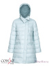 Пальто для девочек CONSO SG170204 - light blue - светло-синий​ укороченной длины идеально в прохладную погоду. Полуприлегающий силуэт с высоким воротником-стойкой, фиксирующийся кнопкой. Фото 5