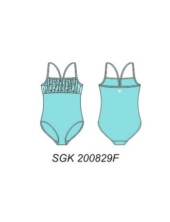 Гимнастический купальник на бретелях без юбки (голубой) SGK 200829 
