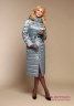 Удлиненное пуховое пальто MISS NAUMI MN17 108 00 ARONE - Голубой​ с высоким воротником. Ткань тафета полуглянец. Фото 1