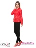 Модная новинка! Куртка CONSO SS180108 - red coat – красный​ с баской классической длины. Изделие с круглым воротом. Фото 2