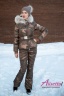 Удобный женский костюм куртка с капюшоном NAUMI 18 W 820 02 22 Military bronze – Хаки золотой