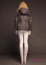 Куртка женская NAUMI 18 W 808 13 Pepper – Серый на пуховом утепленном подкладе. Прямого силуэта, среднего объема, длиной до середины бедра. Воротник высокая вточная стойка среднего объема. Вид сзади