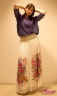 Длинная шифоновая юбка Derhy 50038 светло-бежевый в цветы