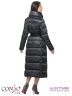 Стильное пальто прямого силуэта Conso WL170526 - argon – мокрый асфальт​ длиной макси с широким отложным воротником. Модель застегивается на потайную молнию. Фото 4