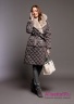 Пальто пуховое женское зимнее NAUMI 18 W 719 01 13 Pepper – Серый ​прямого силуэта, среднего объема, длиной до колена, со съемным поясом на шлевках.