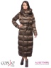 Стильное пальто прямого силуэта Conso WL170526 - mocco – кофейный​ длиной макси с широким отложным воротником. Модель застегивается на потайную молнию. Фото 2