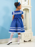 Платье в морском стиле для девочки с завышенной линией талии на alisetta.ru PSA021402_rear