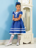 Платье в морском стиле для девочки с завышенной линией талии на alisetta.ru PSA021402_front