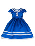Платье в морском стиле для девочки с завышенной линией талии на alisetta.ru PSA021402_front_1