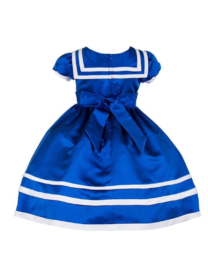 Платье в морском стиле для девочки с завышенной линией талии от Perlitta PSA021402