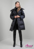 Женская теплая пуховая куртка с капюшоном прямого силуэта с боковыми молниями NAUMI 1197 Black – Черный