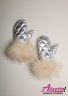 Пуховые рукавички с енотом НАОМИ 18 W 311 02 Silver – Серебряный