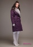 Пальто пуховое женское NAUMI 18 W 719 01 13 Tulip – Фиолетовый ​зимнее прямого силуэта, среднего объема, длиной до колена. Вид сбоку