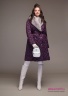 Пальто пуховое женское NAUMI 18 W 719 01 13 Tulip – Фиолетовый ​зимнее прямого силуэта, среднего объема, длиной до колена. Вид спереди