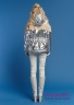 Куртка женская NAUMI 18 W 808 01 73 Silver – Серебряный ​на пуховом утепленном подкладе. Прямого силуэта, среднего объема, длиной до середины бедра. Вид сзади 2