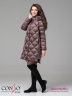 Стеганое пальто Conso WMF 180528 - berry – махагон прямого силуэта длиной выше колена с воротником-стойкой. Фото 3