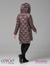Стеганое пальто Conso WMF 180528 - berry – махагон прямого силуэта длиной выше колена с воротником-стойкой. Фото 4
