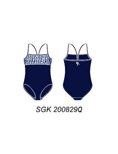 Гимнастический купальник на бретелях без юбки (темно-синий) SGK 200829 