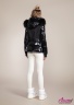 Куртка-пуховик из лаковой и жатой ткани с теплым капюшоном и меховыми наушниками NAUMI 818 X Black – Черный