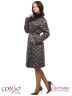 Стильное двубортное пальто Conso WLF170504 - iron – темно-серый длиной чуть выше колен. Необычный дизайн модели достигается за счет ромбовидной строчки, широкого отложного воротника. Фото 2