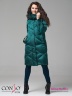 Эффектное пальто Conso WL 180530 - jungle – ярко-зеленый прямого силуэта длиной ниже колен. Модель с воротником-стойкой. Фото 1