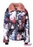 Пуховая куртка NAUMI ​809 K Print-roses​ прямого силуэта с трикотажными манжетами