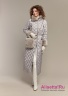 Женское длинное зимнее пальто на натуральном пуху с мехом кролика NAUMI 18 W 724 01 13 Quartz – Серый​