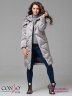 Эффектное пальто Conso WL 180530 - foil – серый прямого силуэта длиной ниже колен. Модель с воротником-стойкой. Фото 2