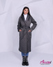 Пуховик-пальто женский халат с воротником - шаль Kaambez_One ON01 - серый