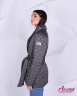Зимняя женская куртка элегантная 
 с воротником халатного типа Kaambez_One SLL01 - серый