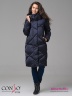Эффектное пальто Conso WL 180530 - indigo – чернильный​ прямого силуэта длиной ниже колен. Модель с воротником-стойкой. Фото 1