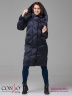 Эффектное пальто Conso WL 180530 - indigo – чернильный​ прямого силуэта длиной ниже колен. Модель с воротником-стойкой. Фото 4