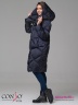 Эффектное пальто Conso WL 180530 - indigo – чернильный​ прямого силуэта длиной ниже колен. Модель с воротником-стойкой. Фото 6