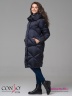 Эффектное пальто Conso WL 180530 - indigo – чернильный​ прямого силуэта длиной ниже колен. Модель с воротником-стойкой. Фото 5