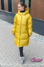 Лёгкий модный пуховик-пальто на молнии с капюшоном NAUMI 1742 Yellow -Желтый
