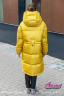 Длинная пуховая куртка с теплым капюшоном NAUMI 1742 Yellow -Желтый