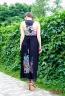 Французское платье Derhy 10250 круглый вырез украшен вышивкой бисером