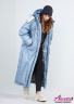 Современное пуховое пальто с теплым капюшоном NAUMI 1161 Sky Blue - Голубой