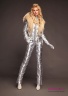 Комбинезон женский NAUMI 18 W 804 02 23 Silver – Серебряный зимний с капюшоном. Приталенного силуэта, с отрезной линией талии. Вид спереди 1