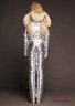 Комбинезон женский NAUMI 18 W 804 02 23 Silver – Серебряный зимний с капюшоном. Приталенного силуэта, с отрезной линией талии. Вид сзади 1